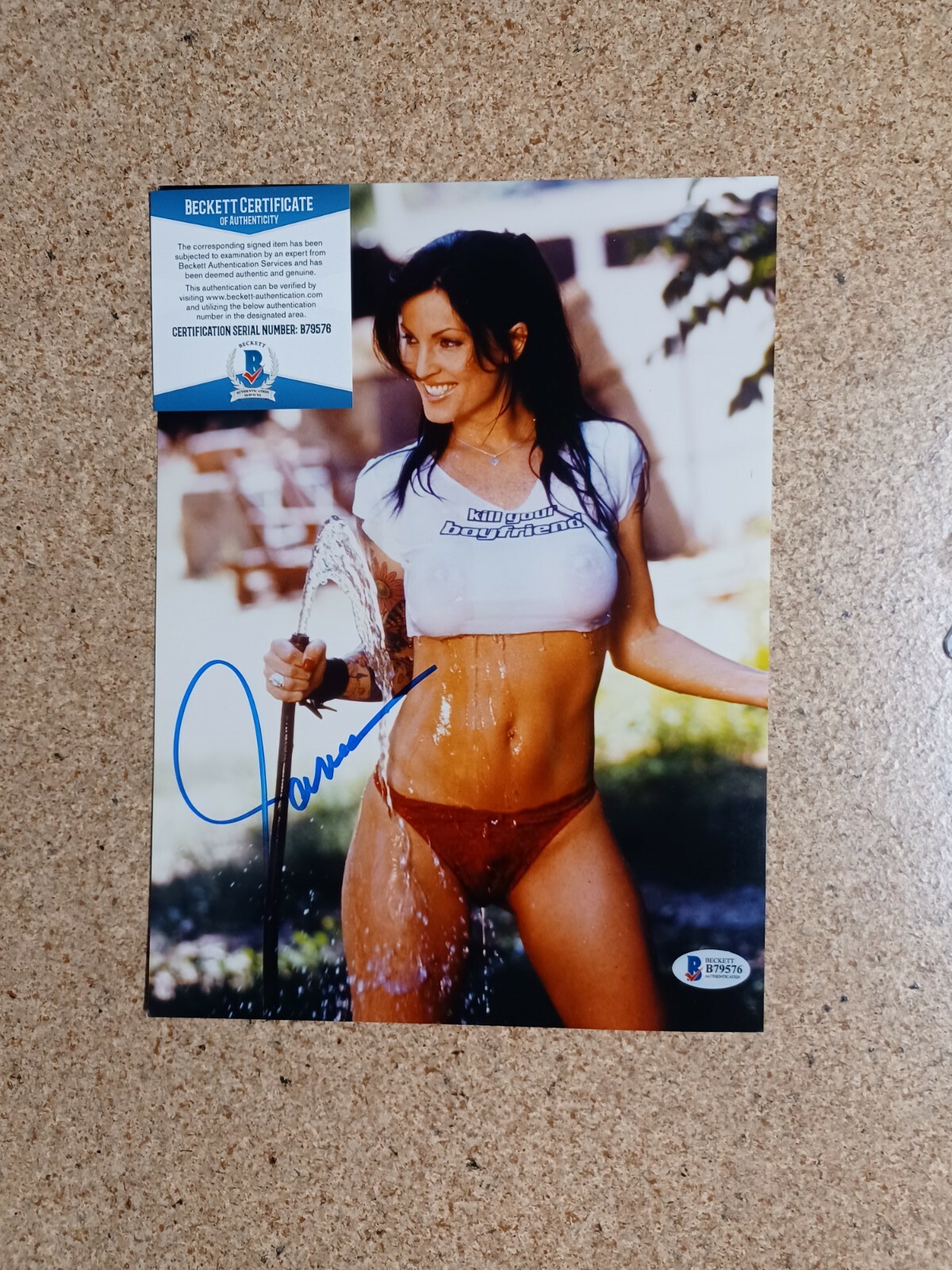 Janine Lindemulder Signed 8x11 Photo Beckett BAS COA Sexy AVN Star Model Auto