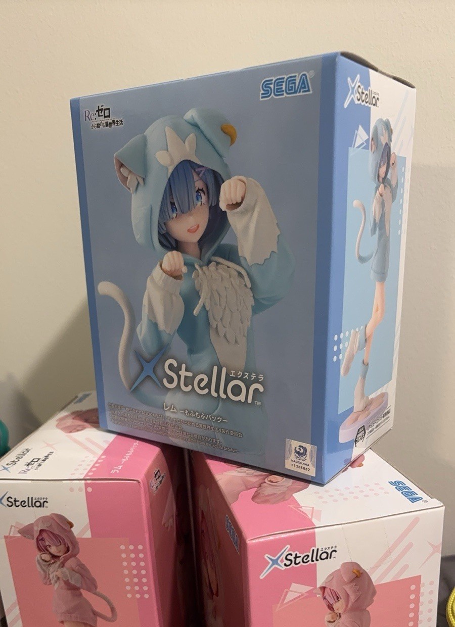 SEGA XStellar Re:Zero Rem Plastic Figure Cat Hoodie Ver. Fluffy Pack US NEW SEGA XStellar Re:Zero Rem Plastic Figure Cat Hoodie Ver. Fluffy Pack US NEW