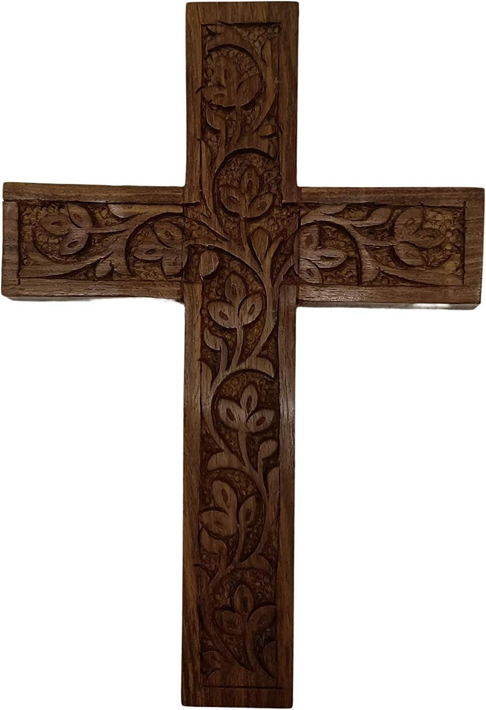 IBLAY Hand Carved Wooden Wall Cross – Rustic Christian Cross Wall Decor, Handmad IBLAY Hand Carved Wooden Wall Cross – Rustic Christian Cross Wall Decor, Handmad