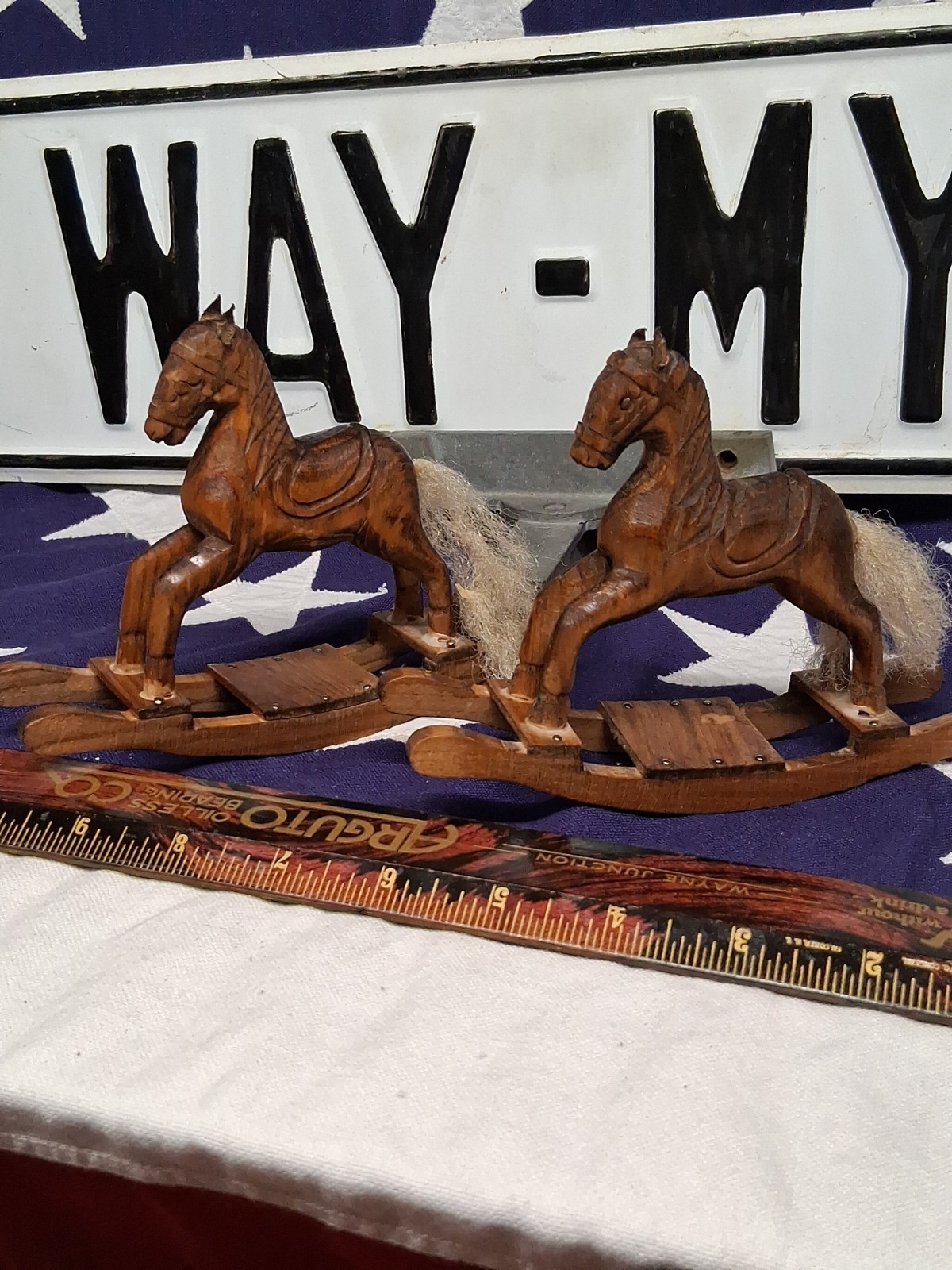 Miniature Wood Carved Rocking Horse 6” X 4\
