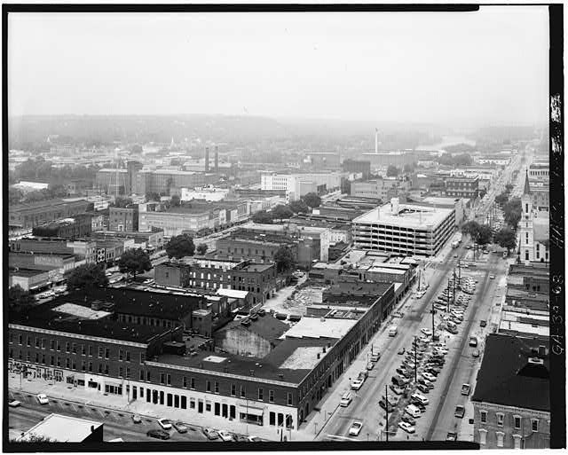 Columbus Georgia Eagle & Phenix Mills Front Street 1900s HABS aerial view