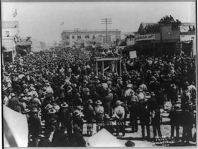 Photo:Goldfield Nevada Labor Day Parade Crowd 1900s Street Scene
