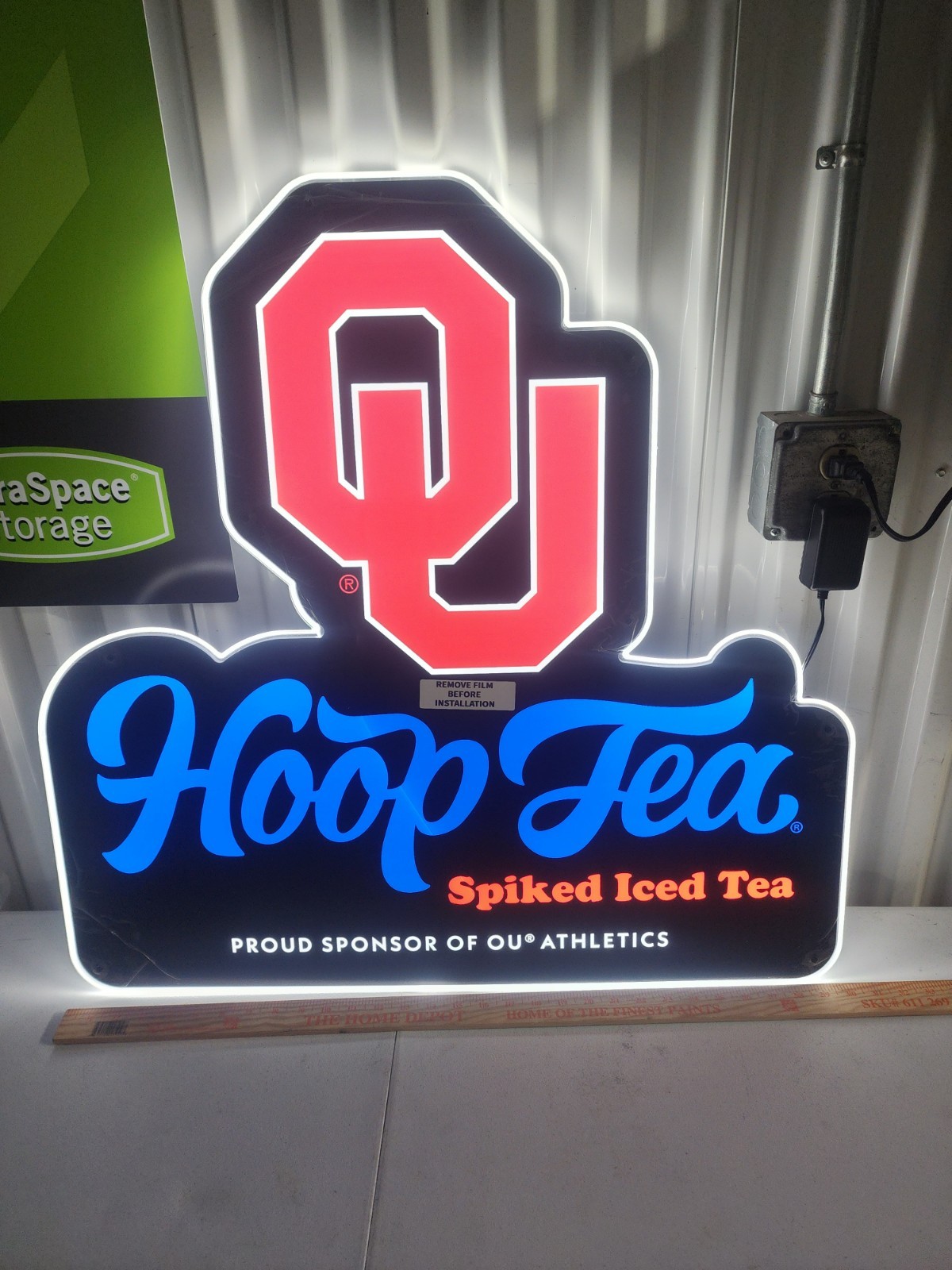 NEW  HOOP TEA SPIKED ICED TEA Oklahoma Sooners LIGHT UP LED SIGN Beer 