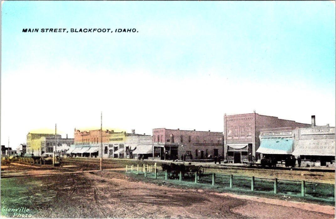 Blackfoot, ID Idaho  MAIN STREET SCENE Bingham County ca1910\'s Vintage Postcard