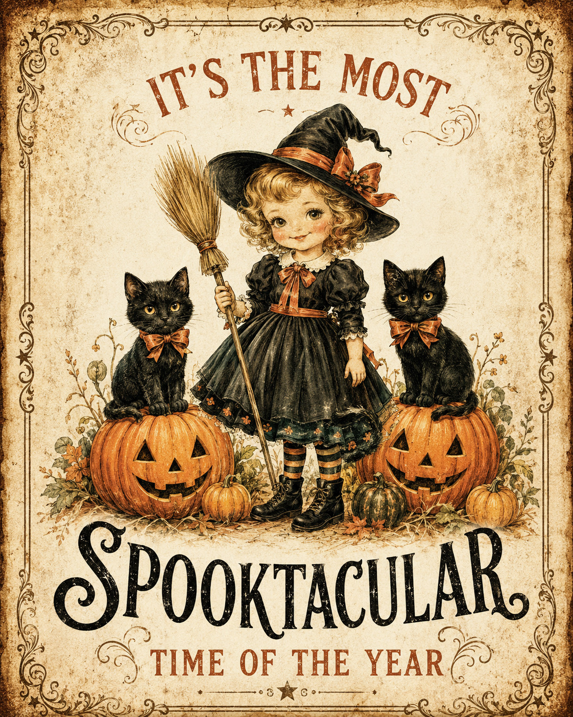 Halloween Spooktacular | Vintage Holiday Wall Decor 8x10 24x30