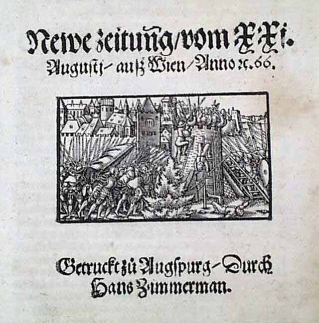 Very Rare 16th Century Battle of Szigetvár Era German 1566 Newsbook Newspaper