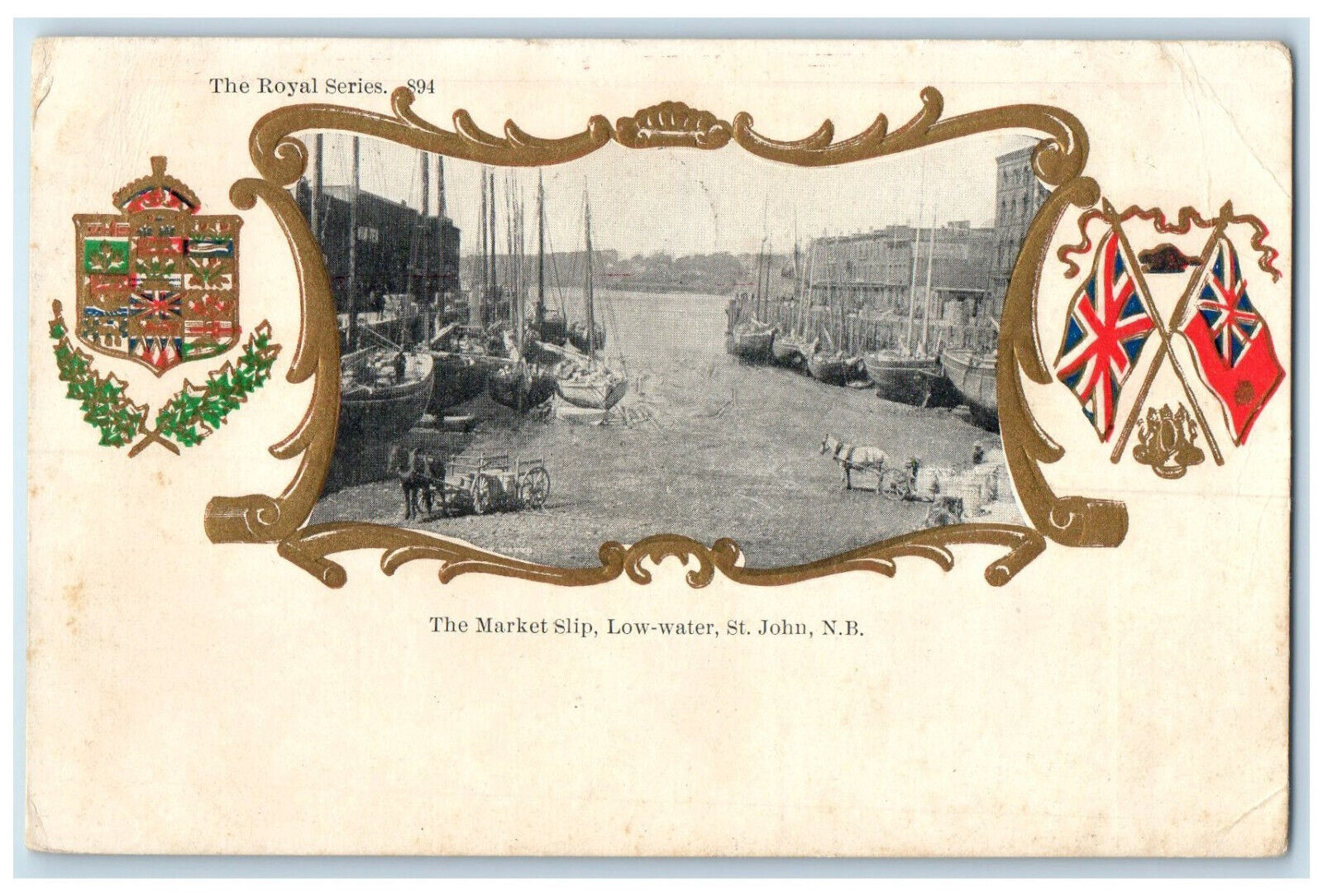 1905 Market Slip Low-Water St. John New Brunswick Canada Art Noveau Postcard
