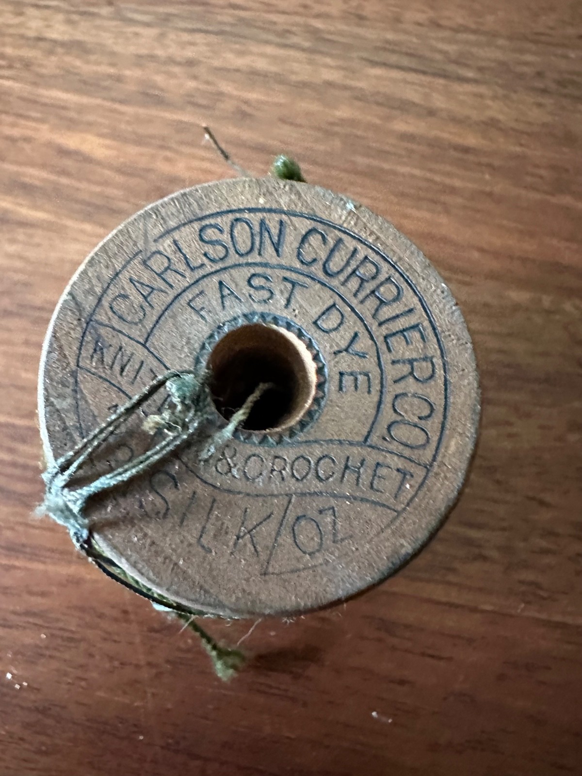 Antique 1907-17 Carlson Currier Silk Thread Spool California Knitting Crochet