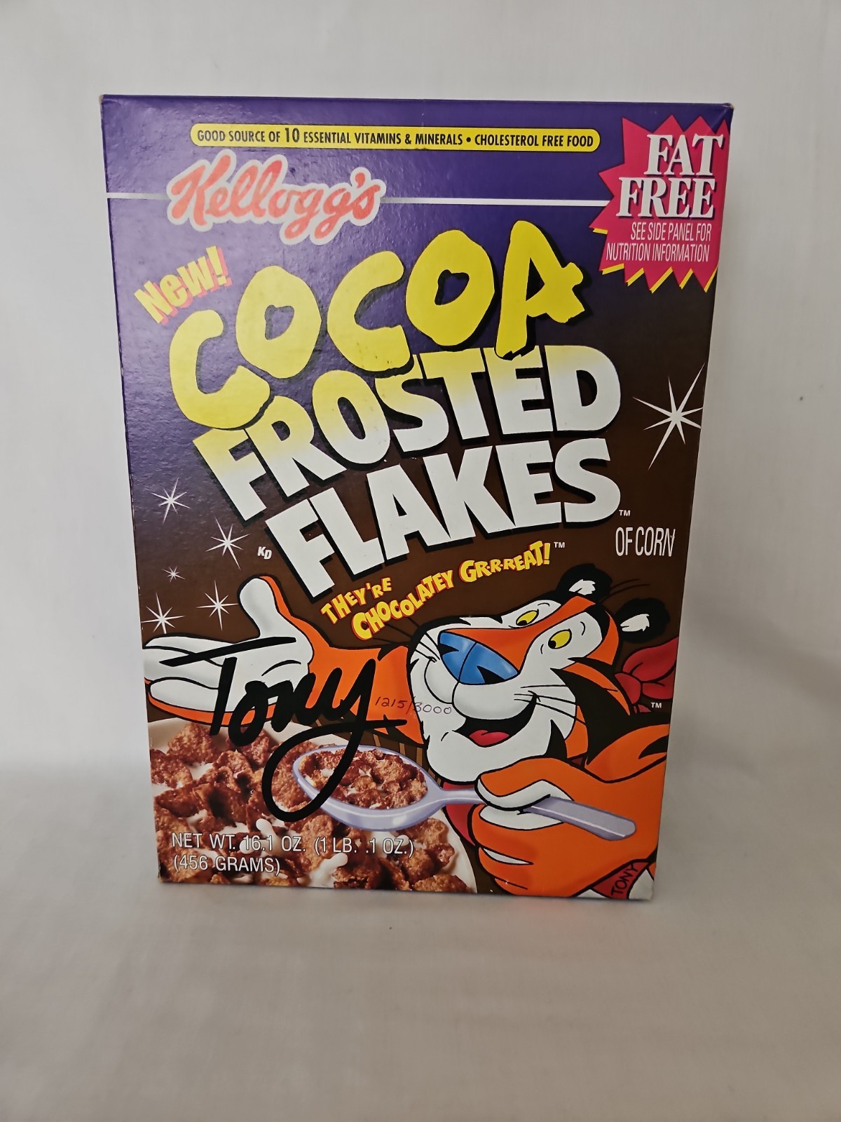 1997 Kellogg's Cocoa Frosted Flakes Box W/ Tony Signature & Numbered  1215/3000