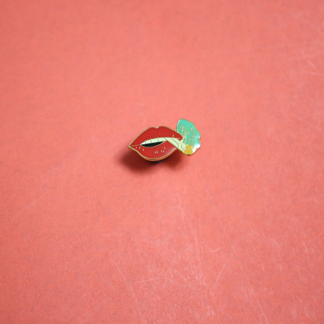 Supreme Smoking Lips Pin SS16 Enamel
