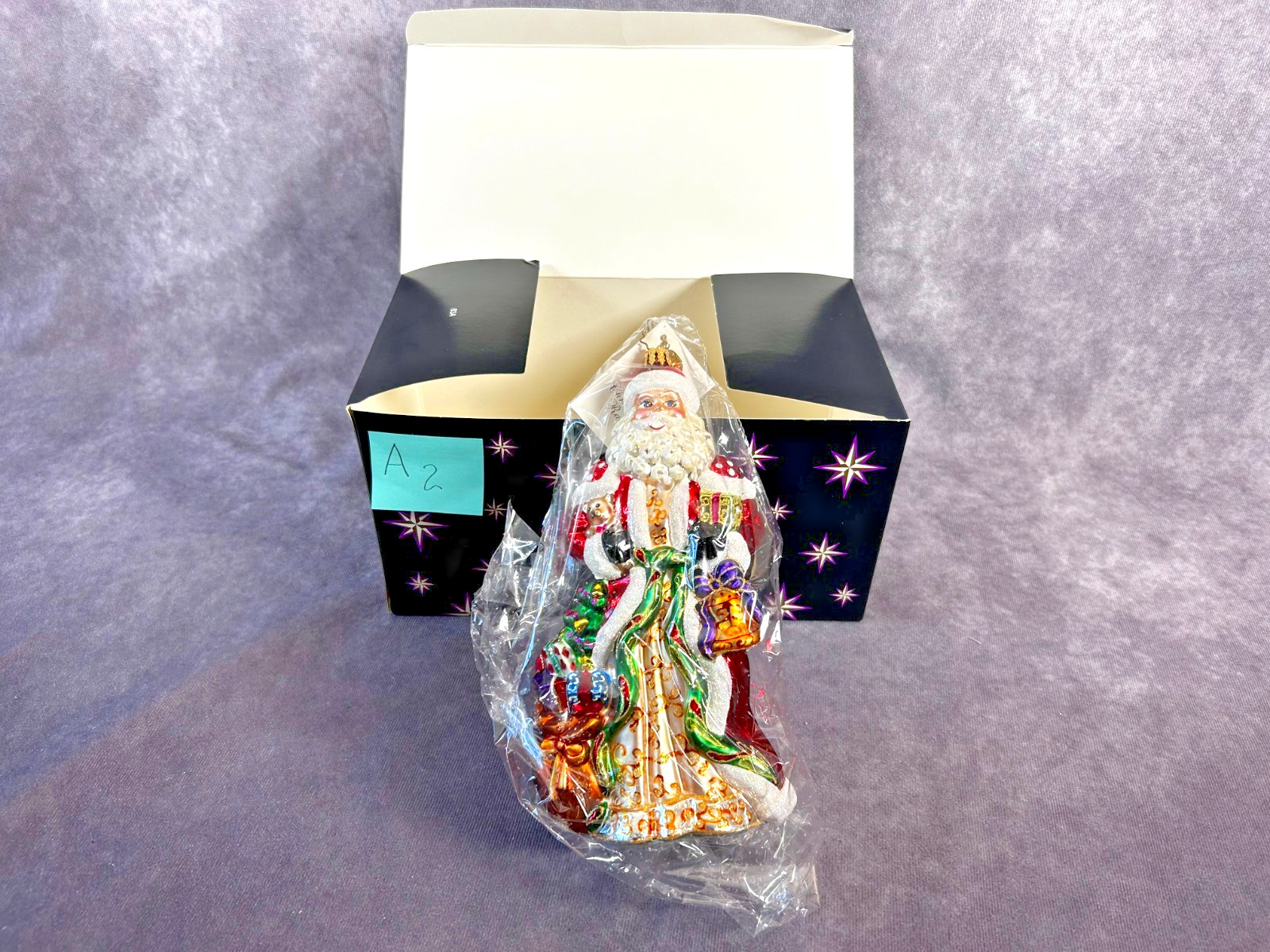 Vintage Christopher Radko The Miracle of Santa Green Jewel Christmas Ornament