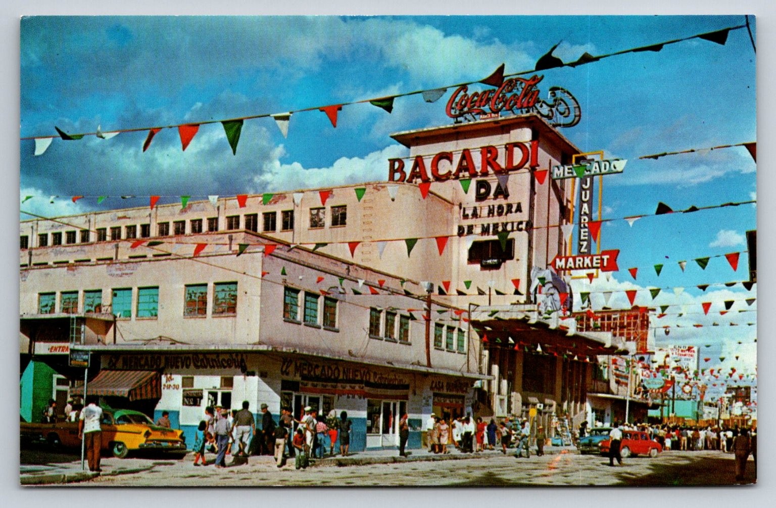 Vintage Mercado Juarez Ciudad Juarez Mexico Postcard - Sept. Fiestas