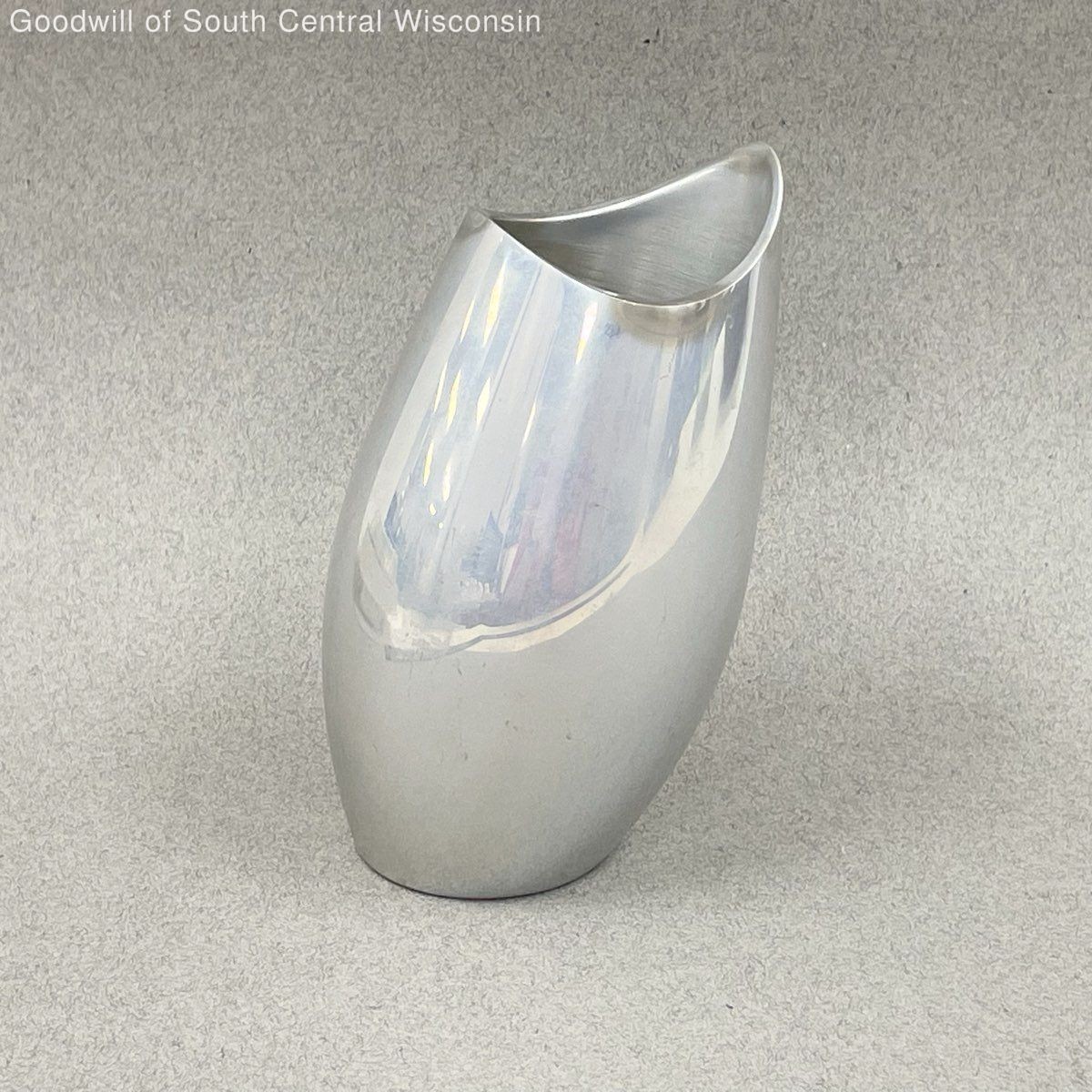 Vintage Nambe Studio 6102 Karim Rashid Metal Flume Bud Vase 1994