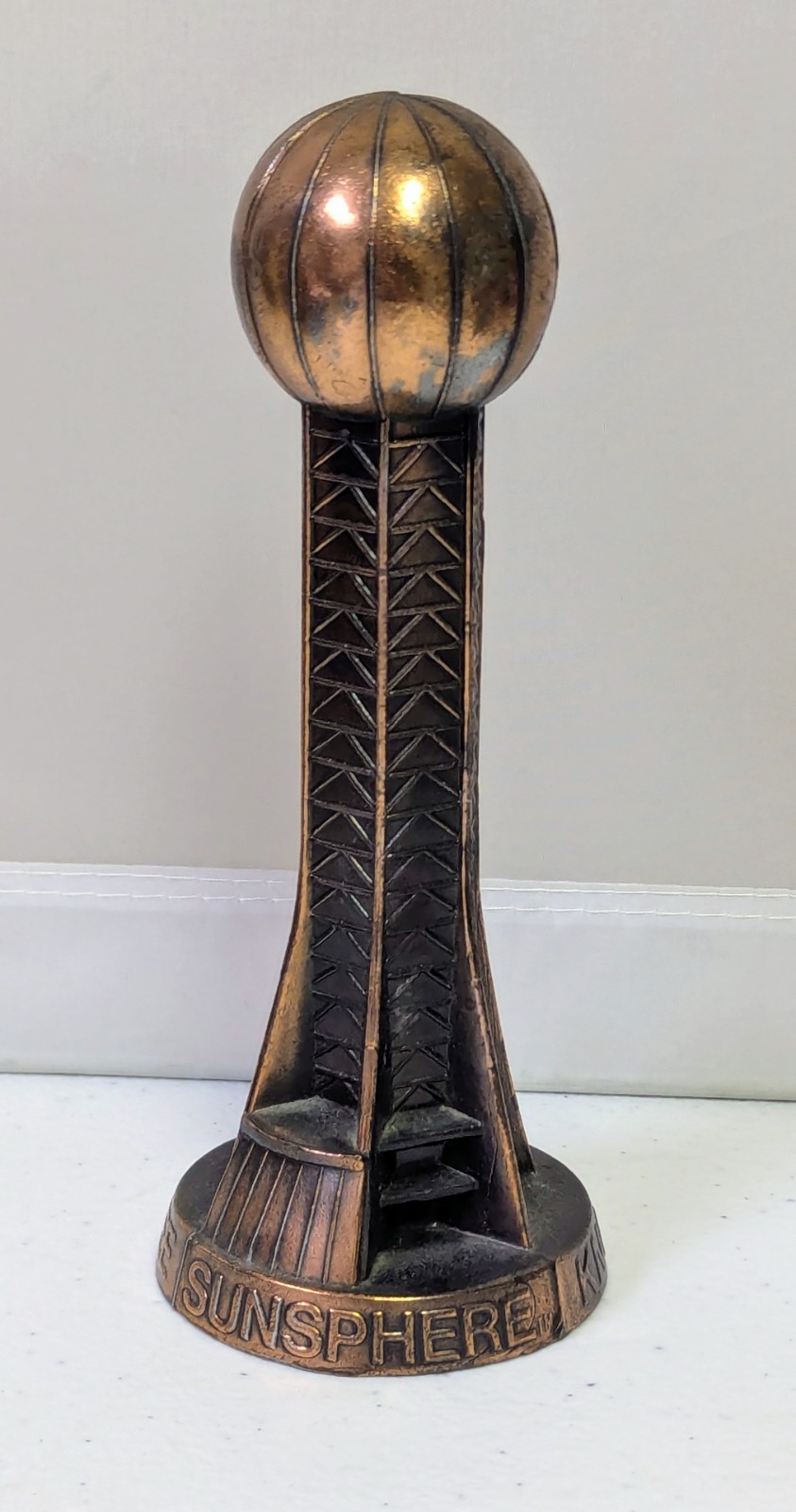 Vintage 1982 Knoxville TN World's Fair Sunsphere Metal Statue Souvenir 6.25”