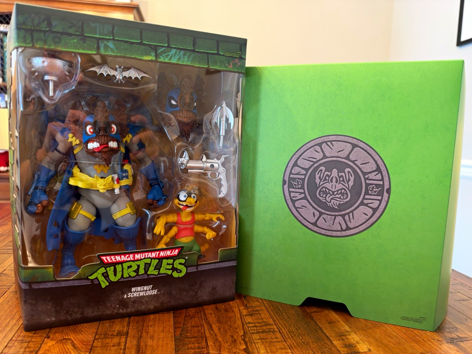 Super 7 Ultimates TMNT Wingnut & Screwloose Figure Set, NIB