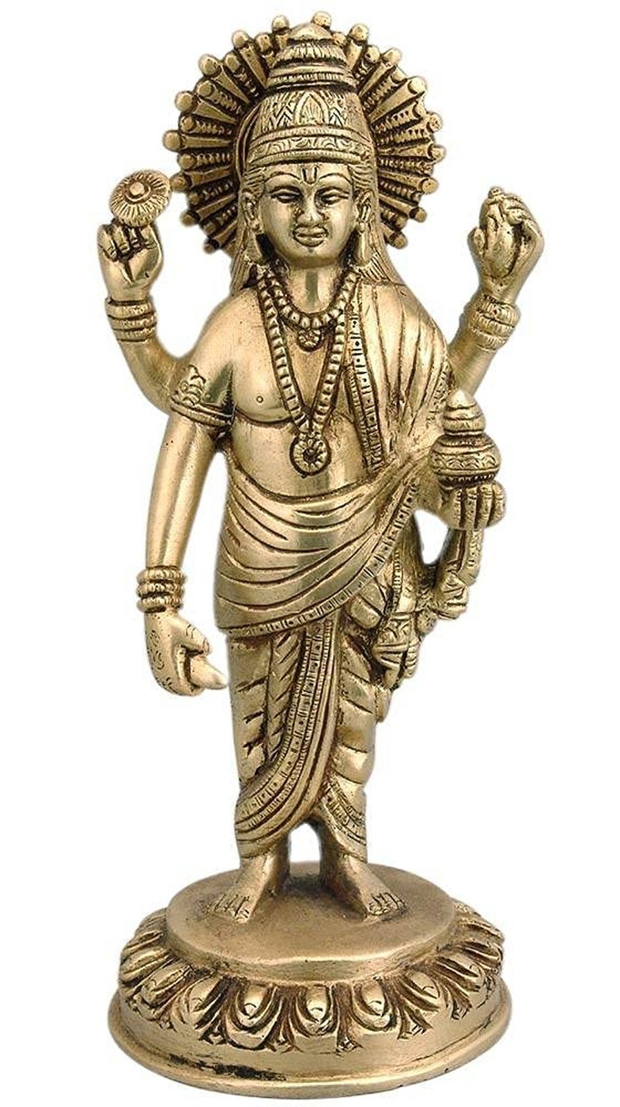 Lord Dhanvantari Brass Statue/Physician of The Gods Lord Dhanvantari 8\