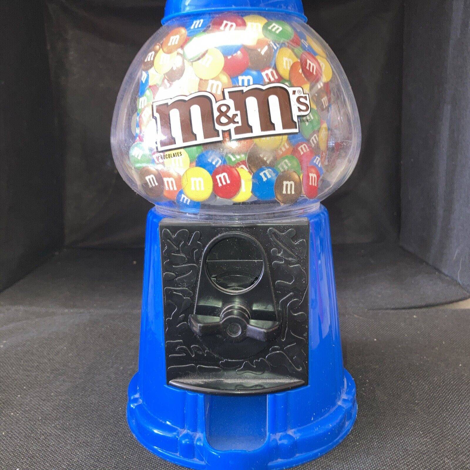M&Ms Gumball Machine Candy Dispenser Blue Nut Jazz Player Missing On Top