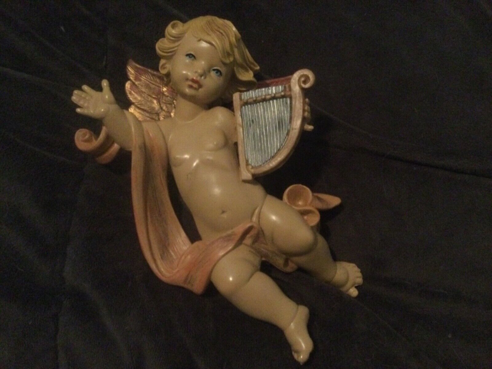 Vintage  Winged Angel Cherub made in ITALY wall  Christmas holiday decor