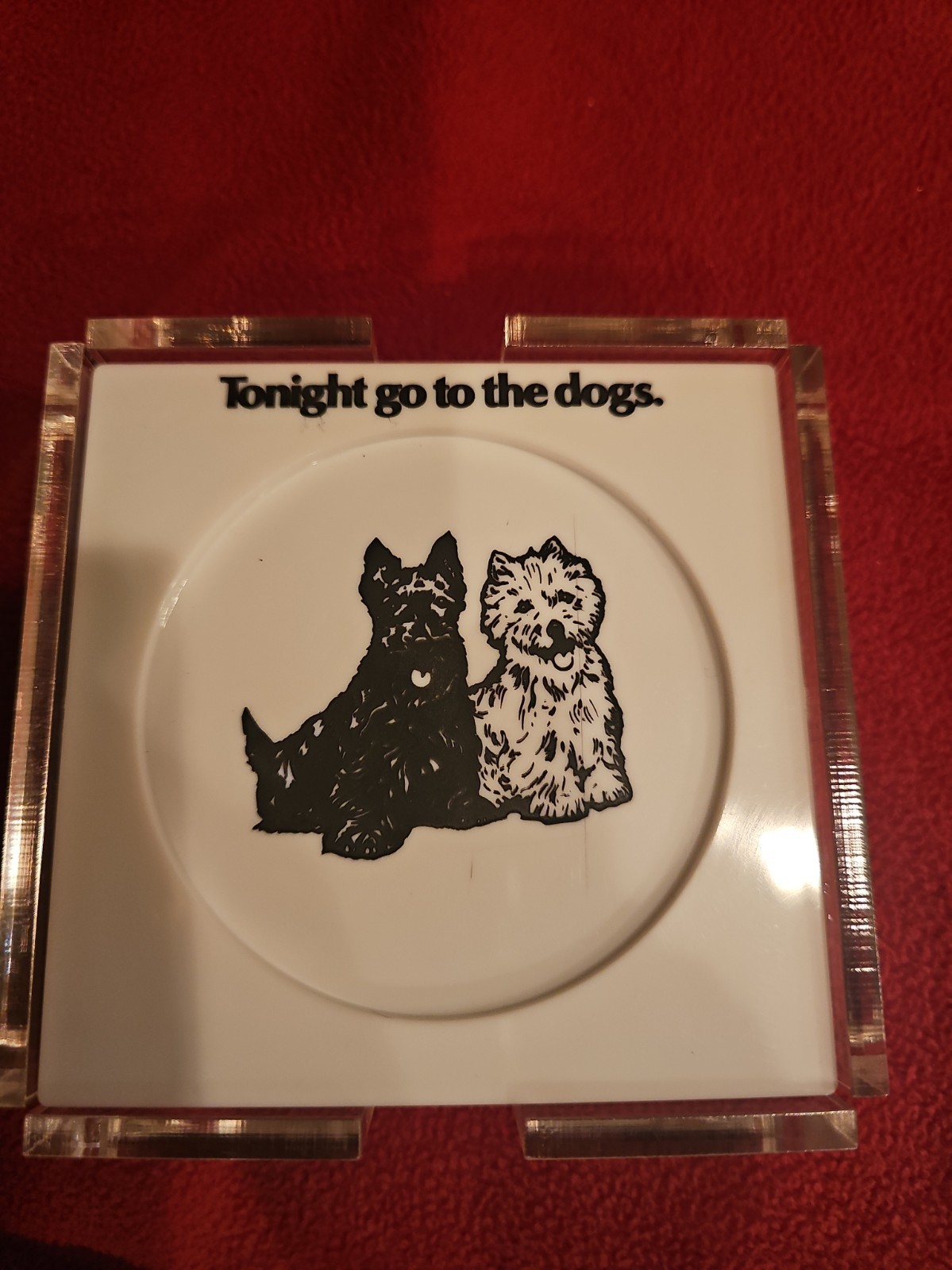 Vintage Black & White Scotch Whiskey Promotional Plastic Coasters