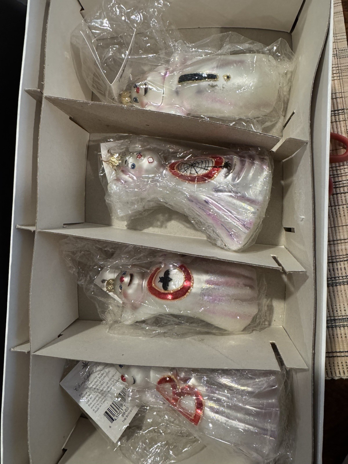 Christopher Radko THE BOO BOYS Set of 4 Original Box. SEALED/NEVER OPENED wraps