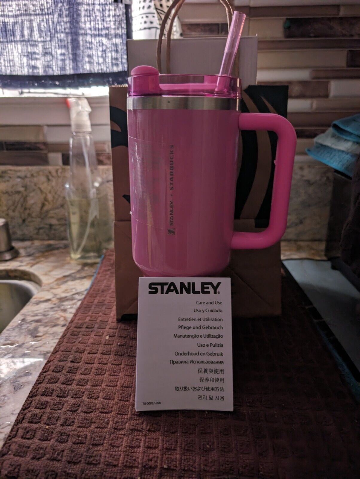 Stanley X Starbucks Winter Pink 40oz Tumbler