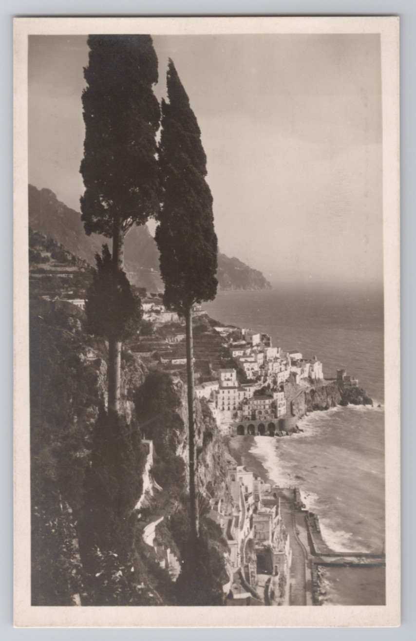 Amalfi Italy Coastal View RPPC Postcard Ediz. A. Fusco Sezione Edizioni d\'Arte
