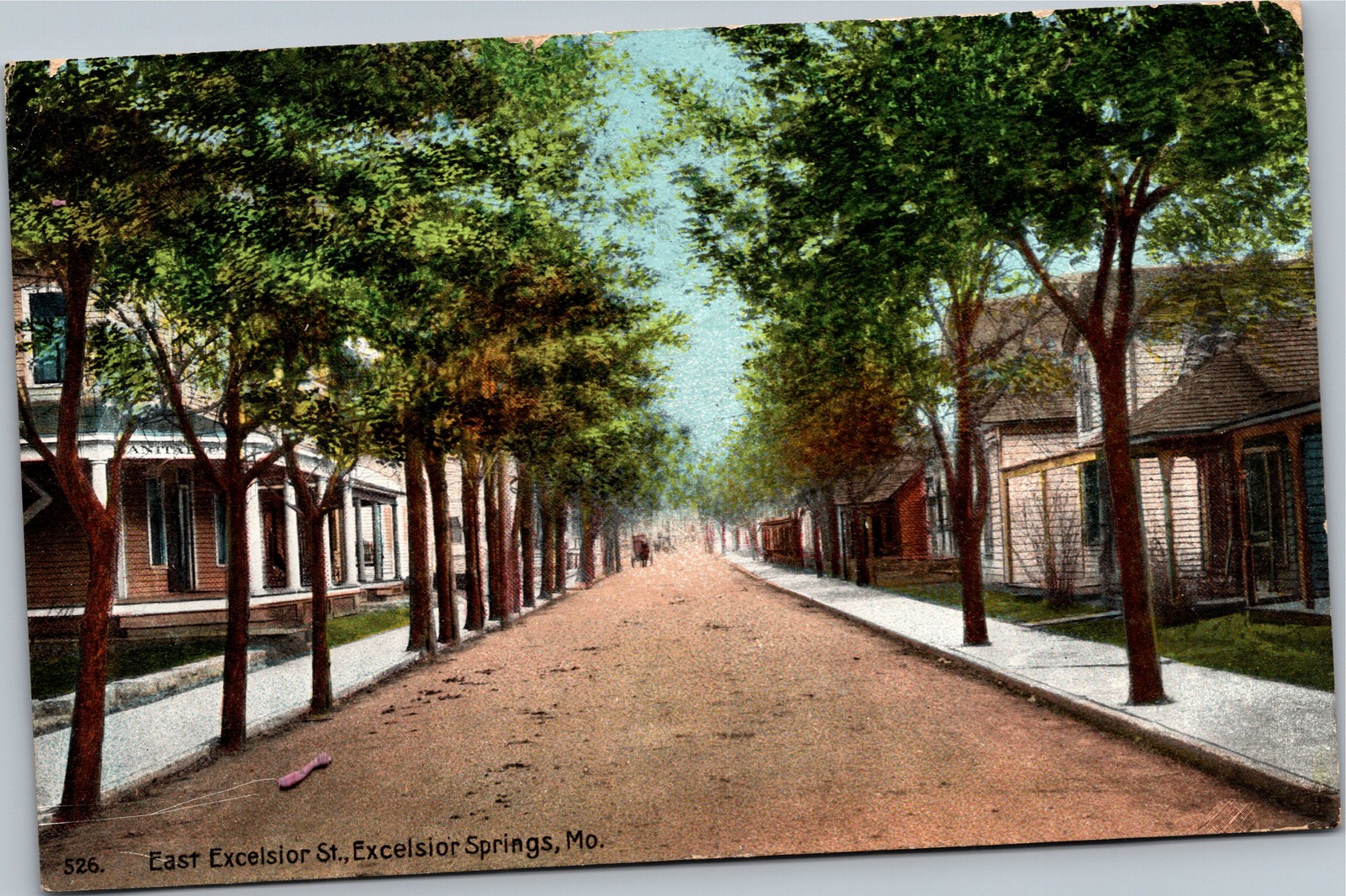 Postcard MO Excelsior Springs East Excelsior Street 1909