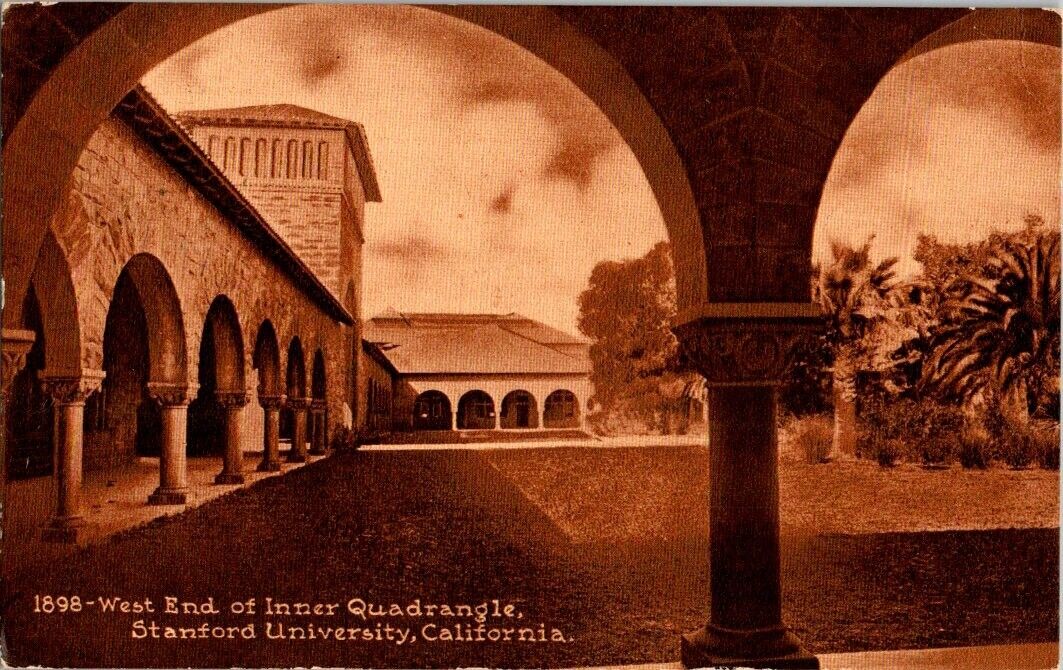 Vintage postcard - 1917 West End Inner Quadrangle Stanford University California