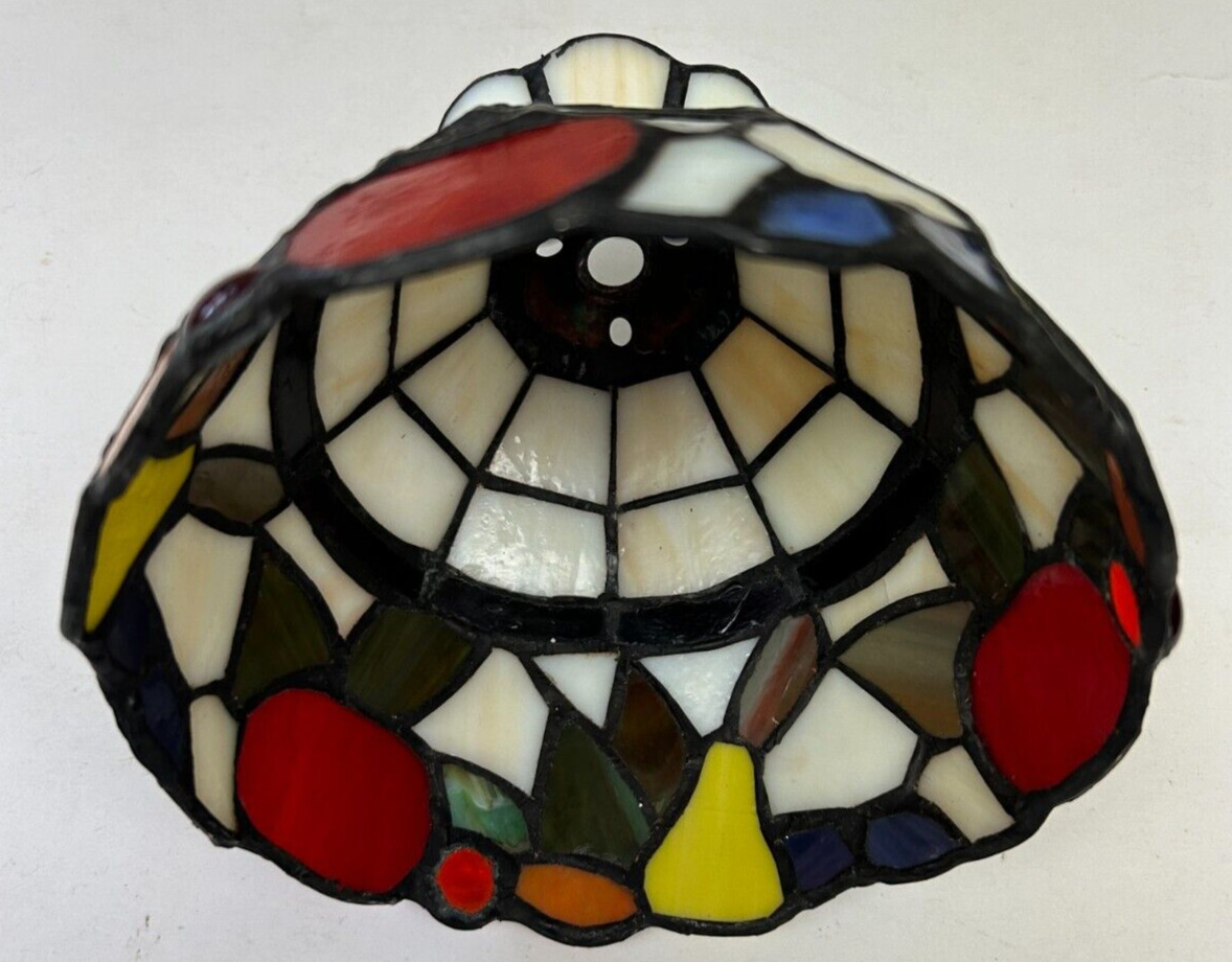 Small Stained Glass Leaded Lamp Shade White Red Yellow Green Blue 5.5\
