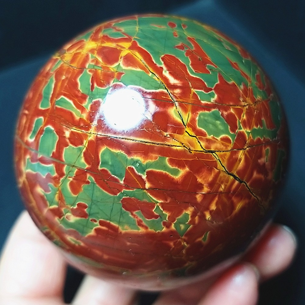 RARE 442.2G 67mm Natural Polished Colorful Agate Crystal Ball Madagascar B1705