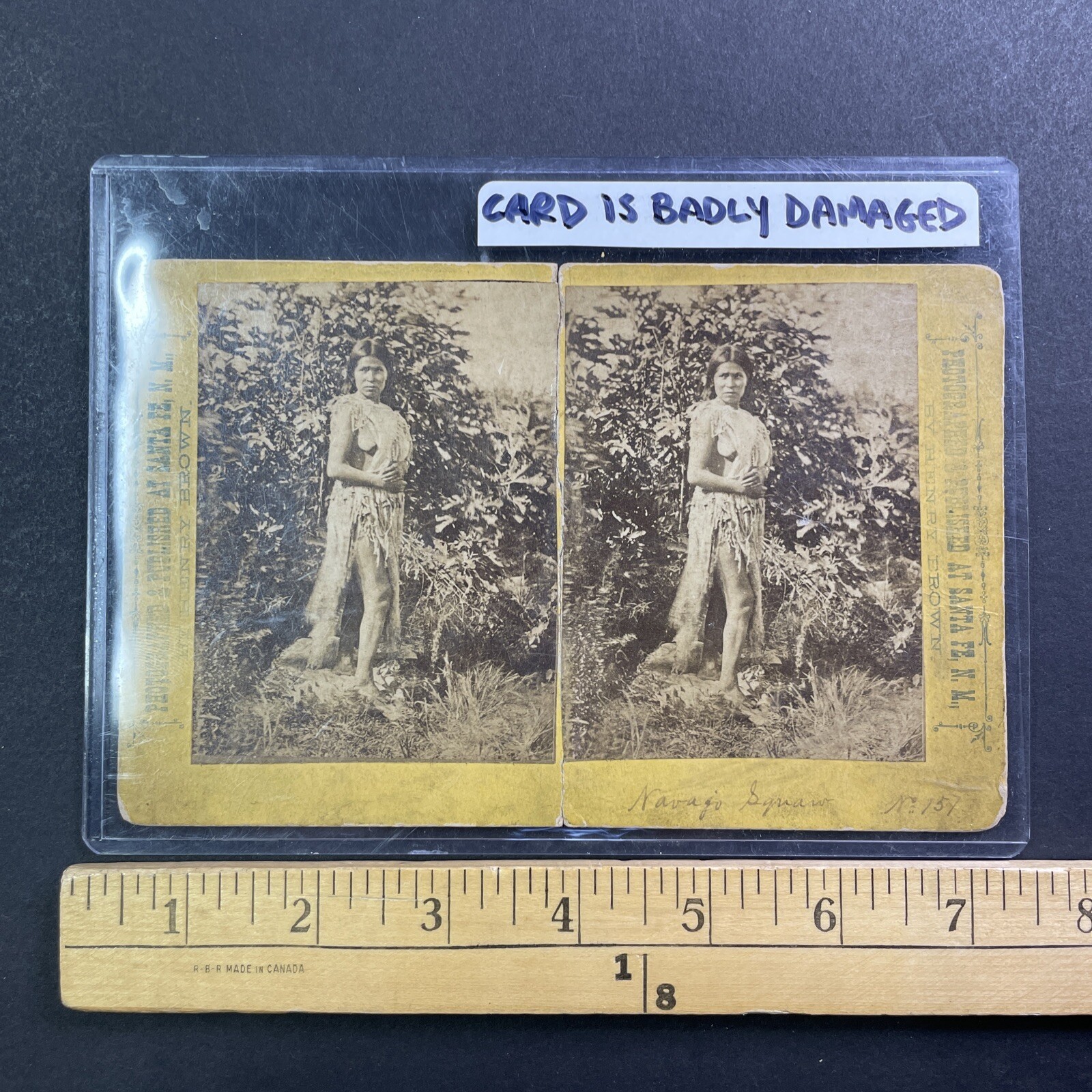 Navajo Squaw Stereoview Henry Brown Santa Fe NM No. 157 c1879 Native American