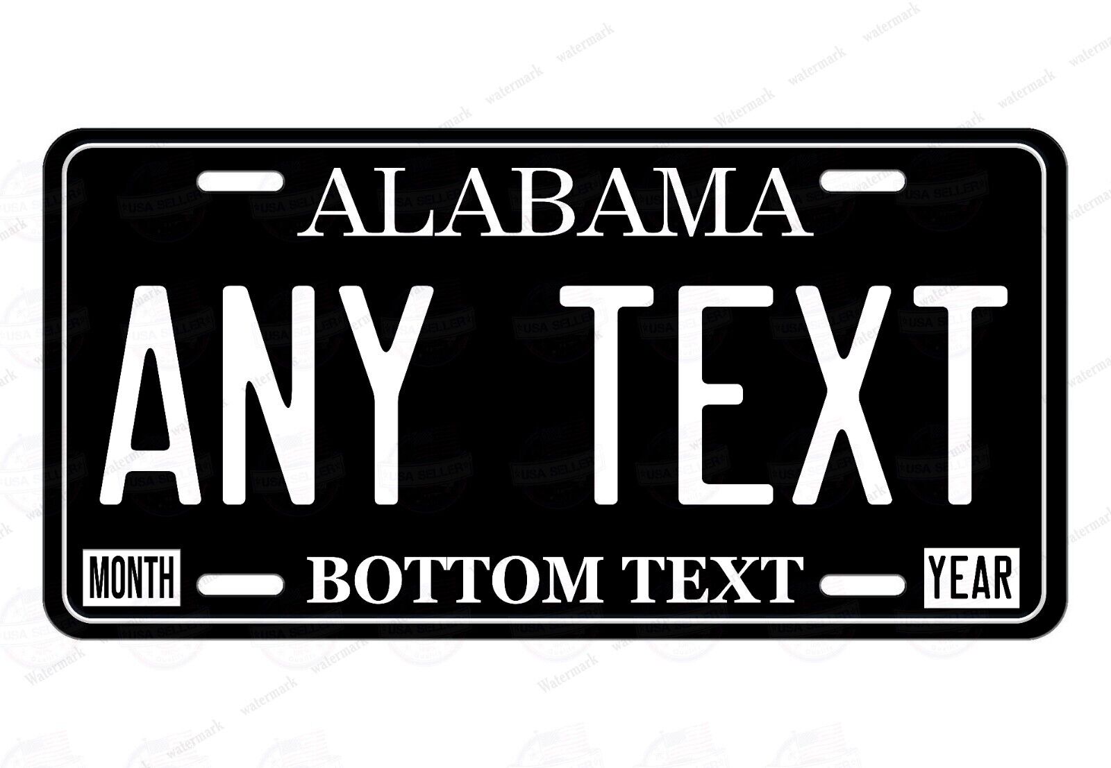Blk/White Any Text Customized License Plate Metal Tag Auto Car Bike ATV Bicycle