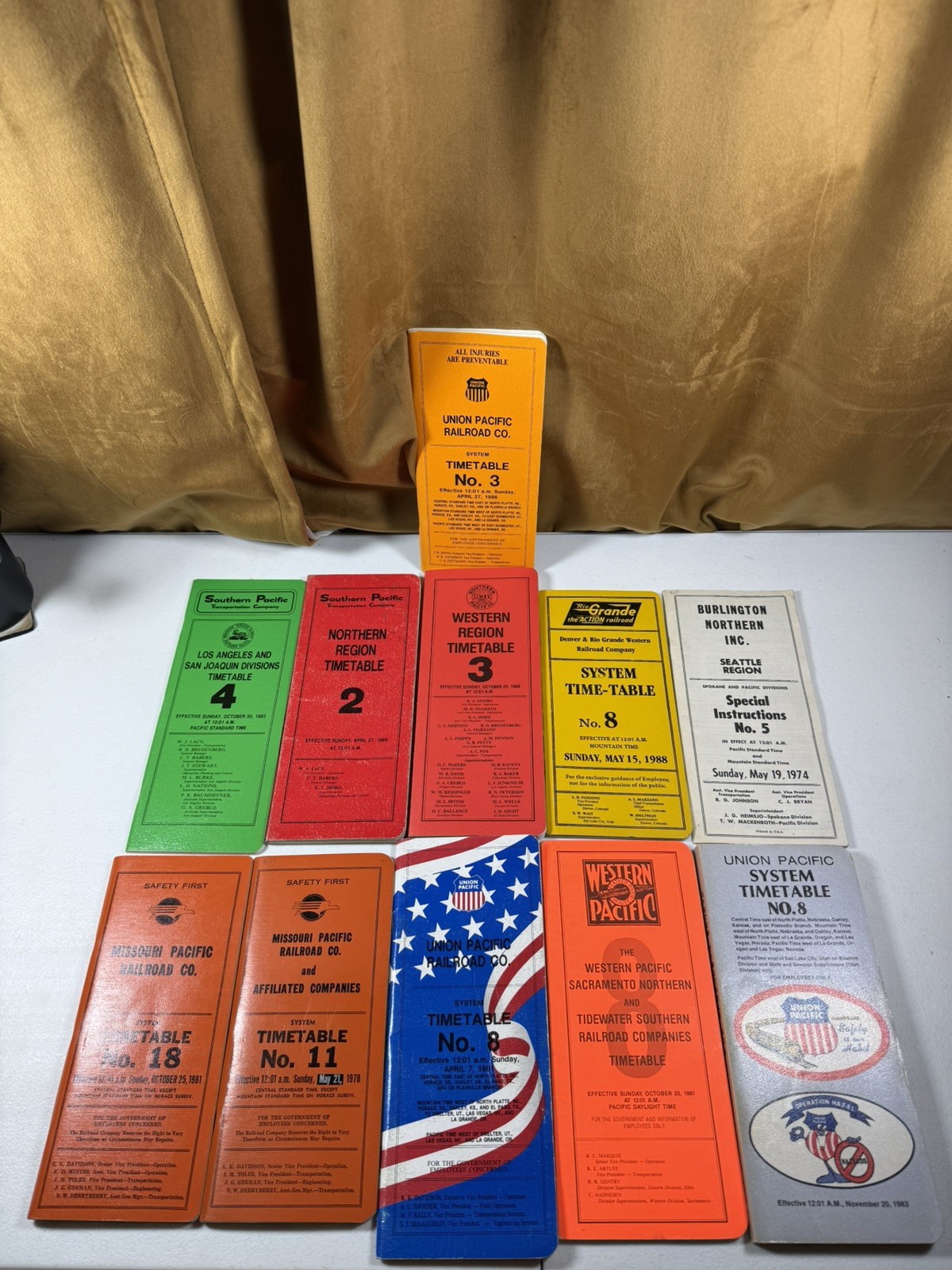 Vintage 1970s 1980s Railroad Timetables Lot of 11 Union Pacific Southern Pacific