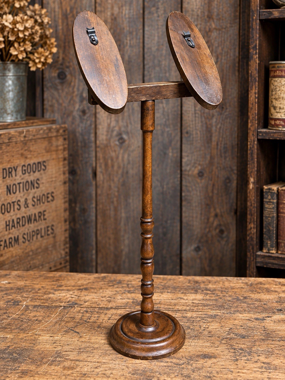 Primitive Wood Shoe General Store Display Stand Antique Vintage