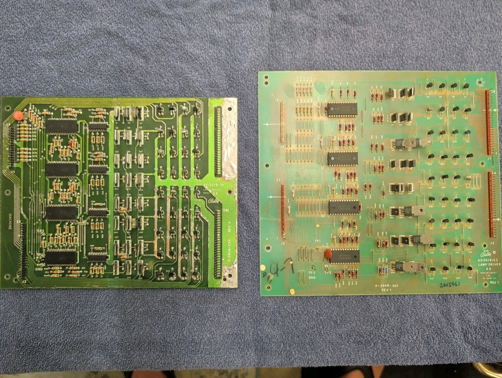 Bally Pinball Lamp Driver Assy Boards AS-2518-14 A5 Lot Of 2 Original 