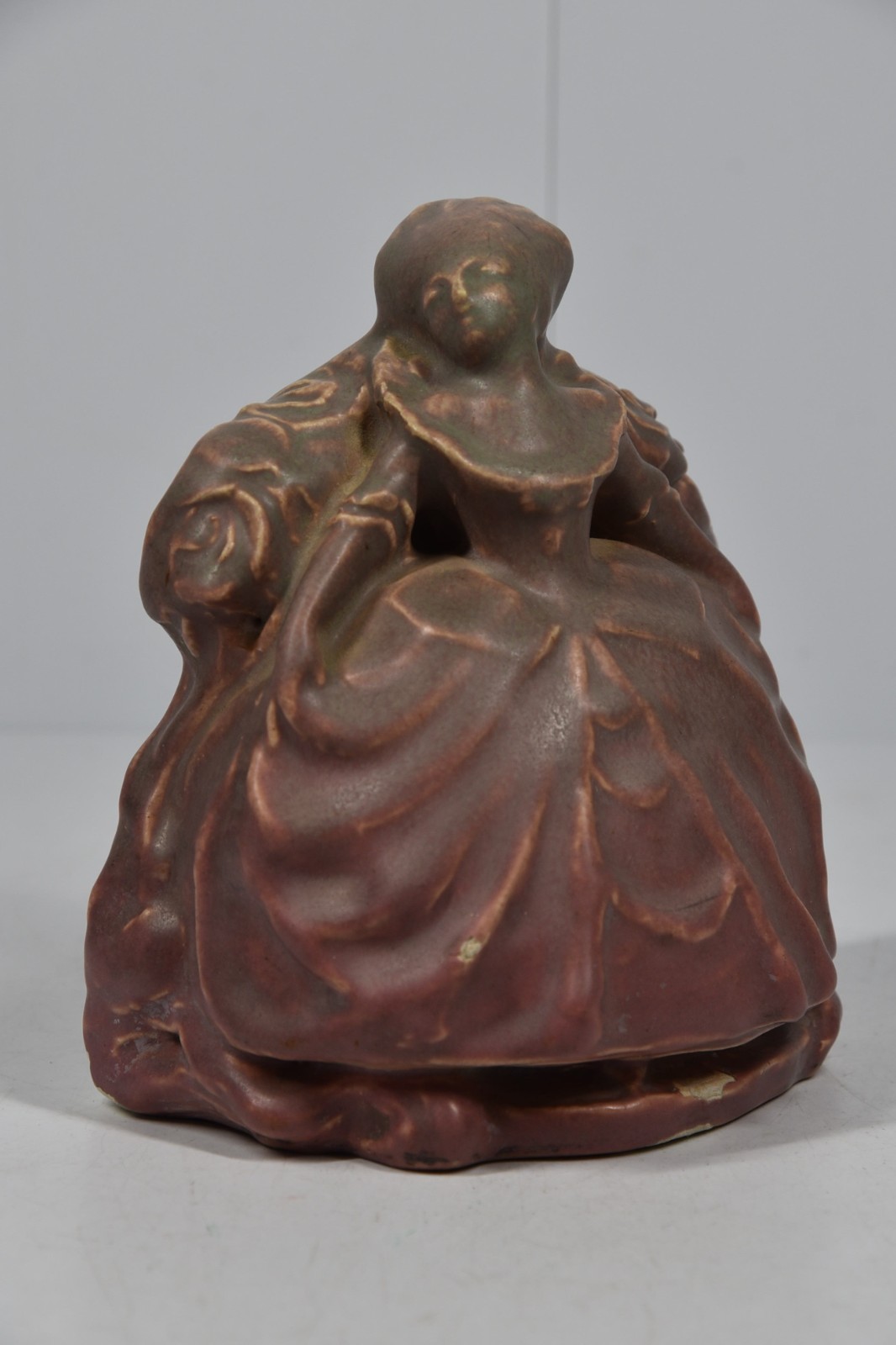Antique Rookwood Bookend Woman Ballroom Gown Dress Stamped 1916 Pottery #2185