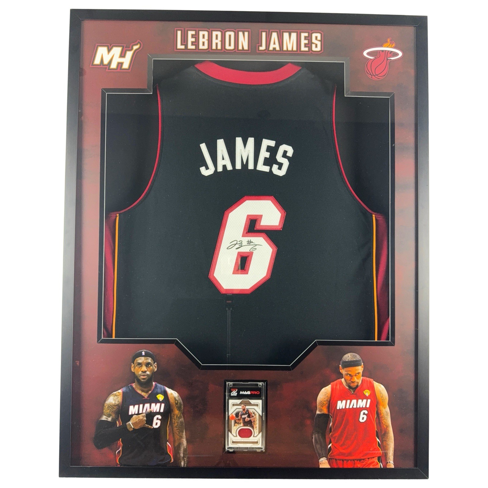 Lebron James Framed Authentic Jersey - Miami Heat Patch Card /99 - Autographed