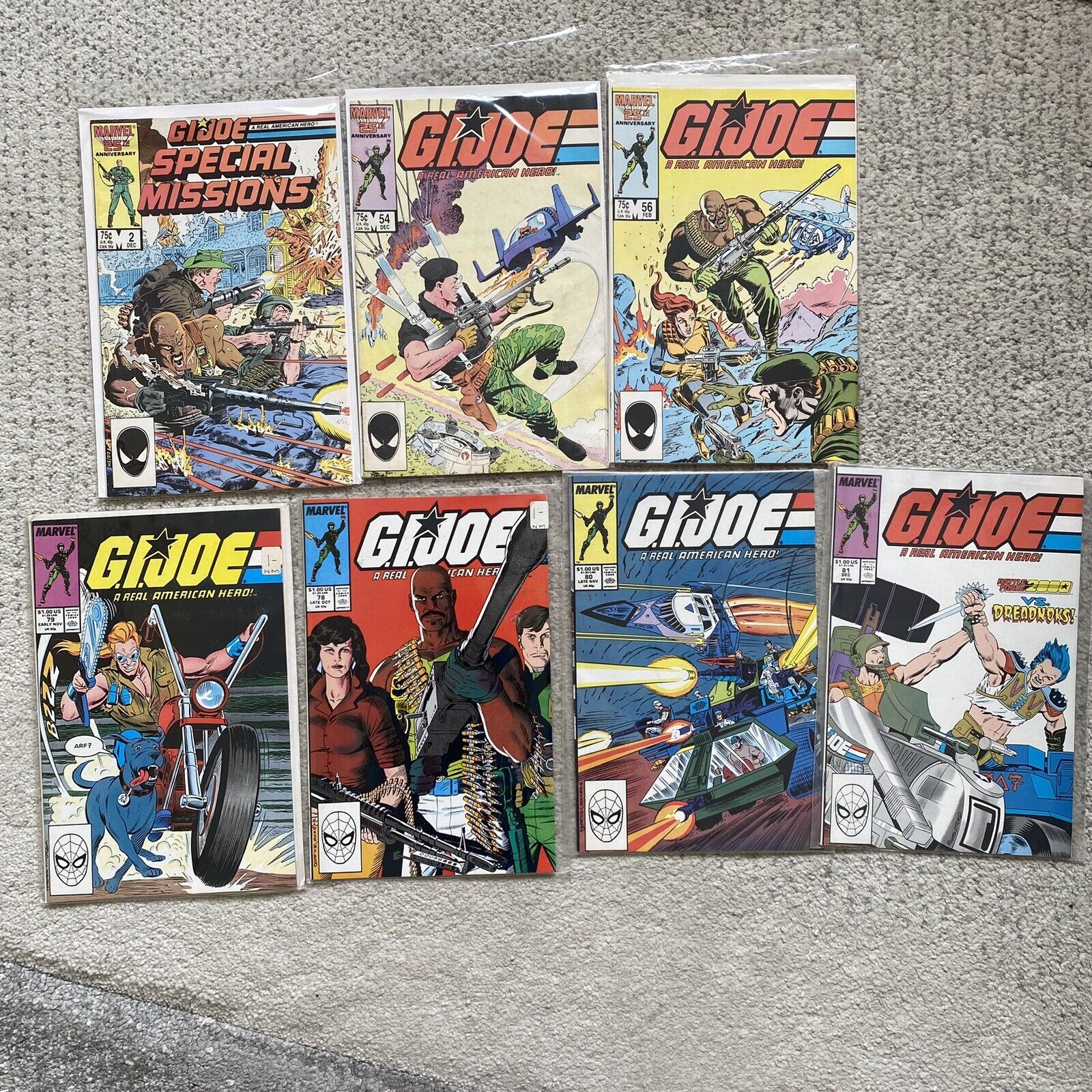 G I Joe Lot Of 7 Marvel Comics Vintage 80s
