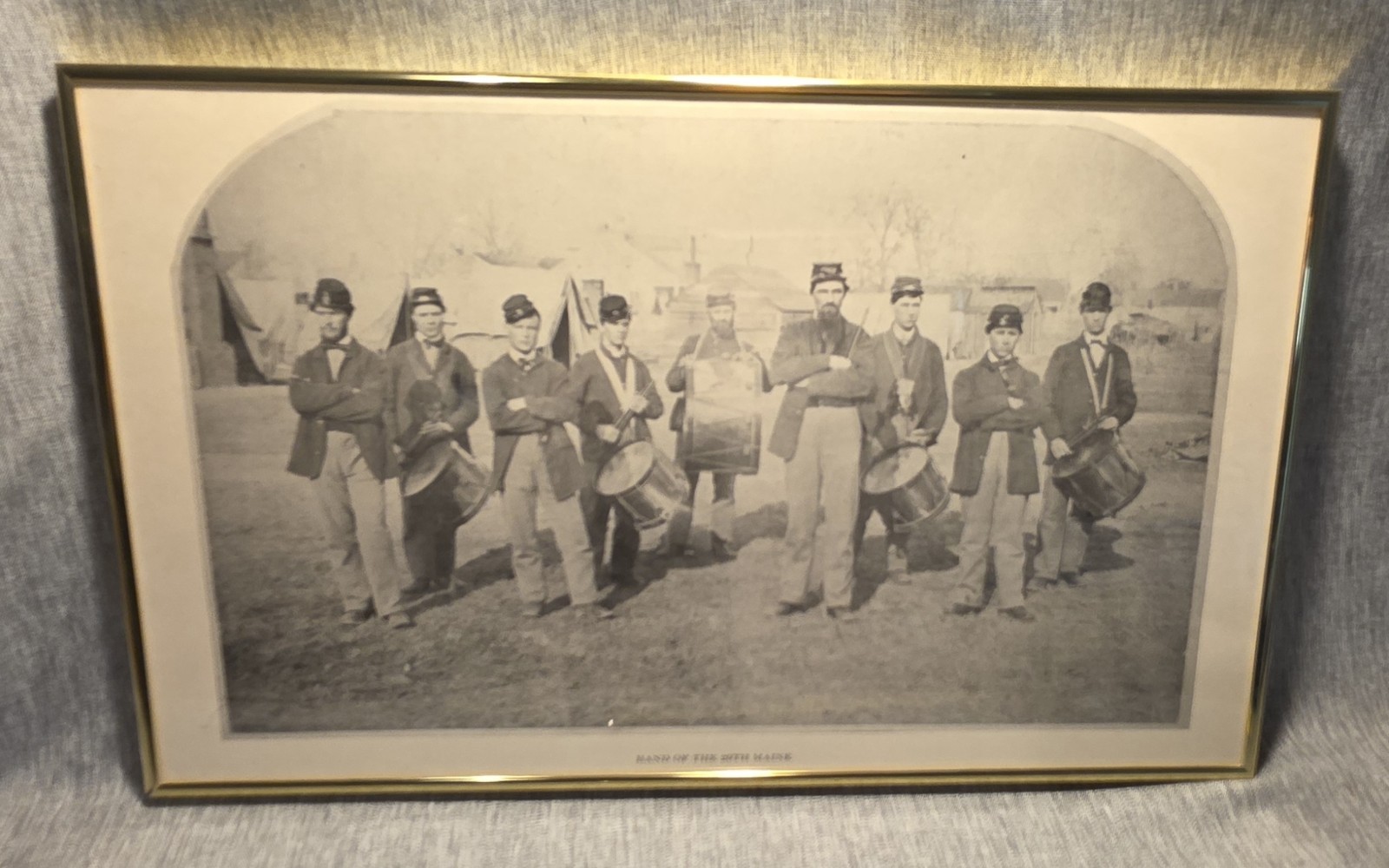 Vtg Framed Civil War Print Sepia \