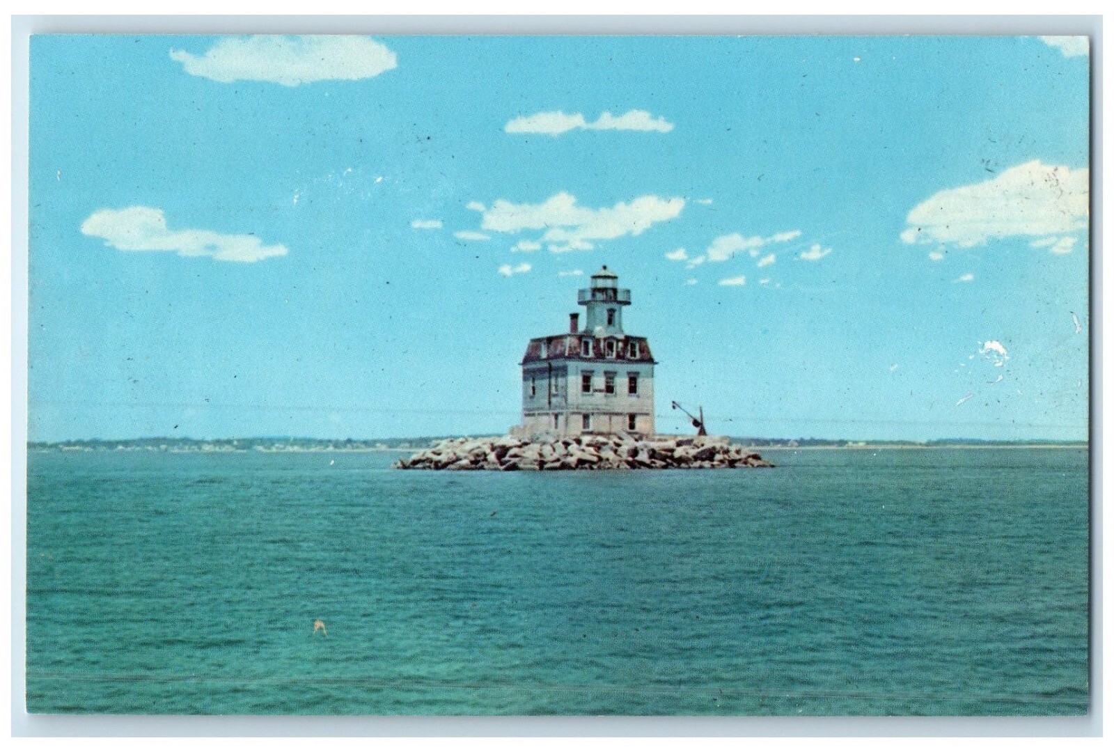 c1960\'s Lighthouse Gardiners Bay Long Island New York NY Vintage Postcard