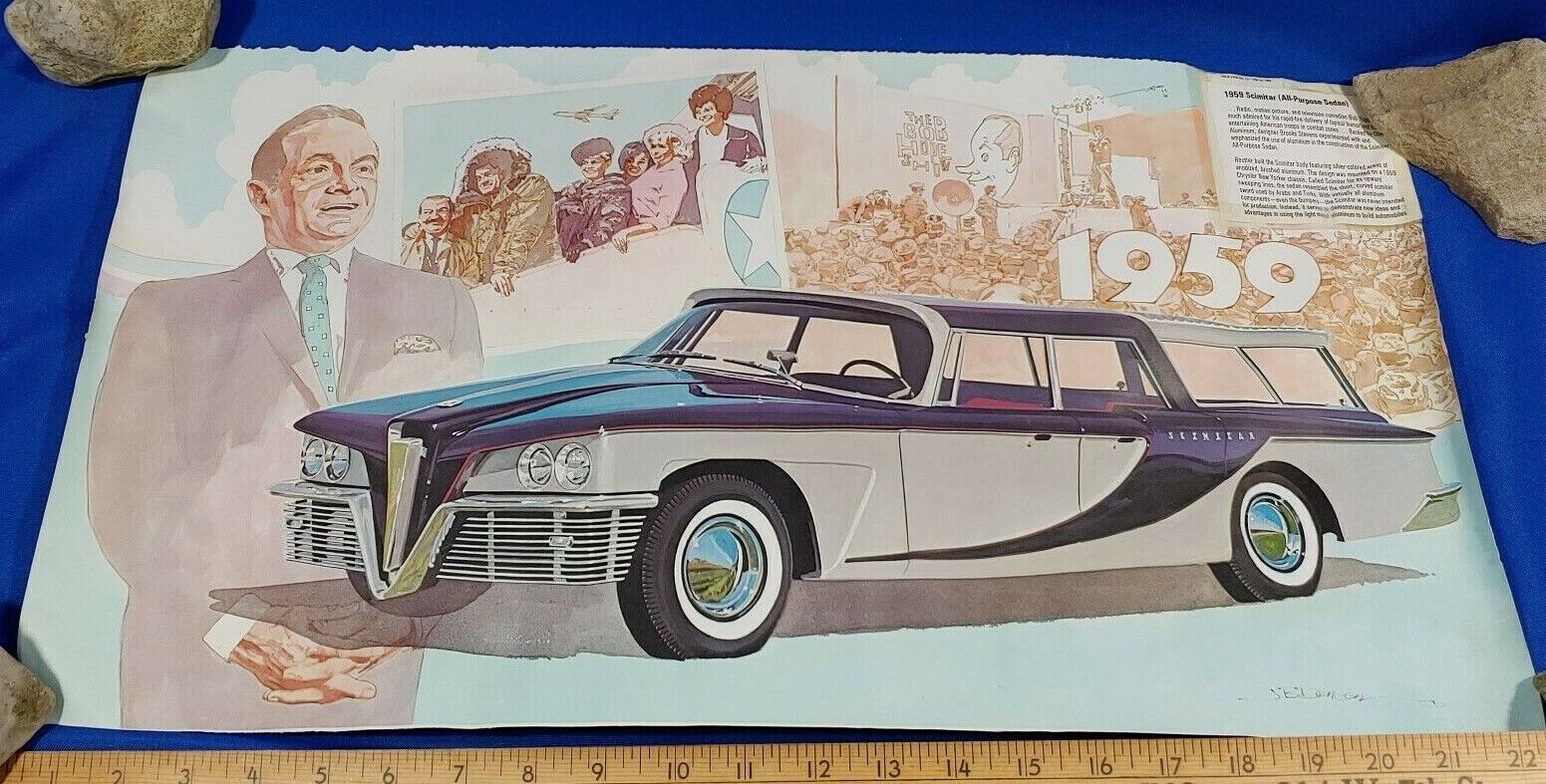 1959 Scimitar Bob Hope Car Antique Auto Poster Sign Litho Art Print Advertising 