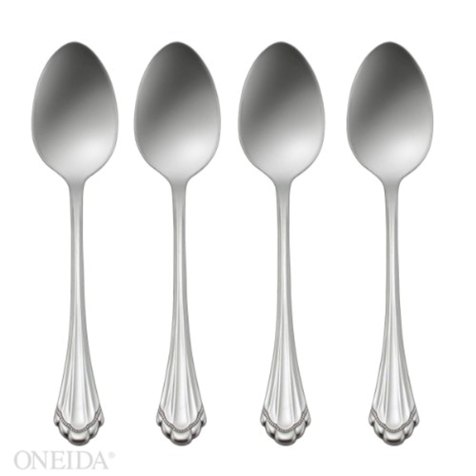 Oneida Marquette Silver Teaspoons Set of 4 18/8 Stainless Flatware 2272004E Oneida Marquette Silver Teaspoons Set of 4 18/8 Stainless Flatware 2272004E