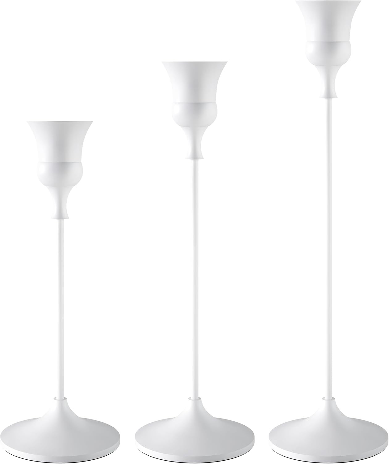 Candlestick Holders White, 3 Packs Taper Candle Holder for Candlesticks, Candle