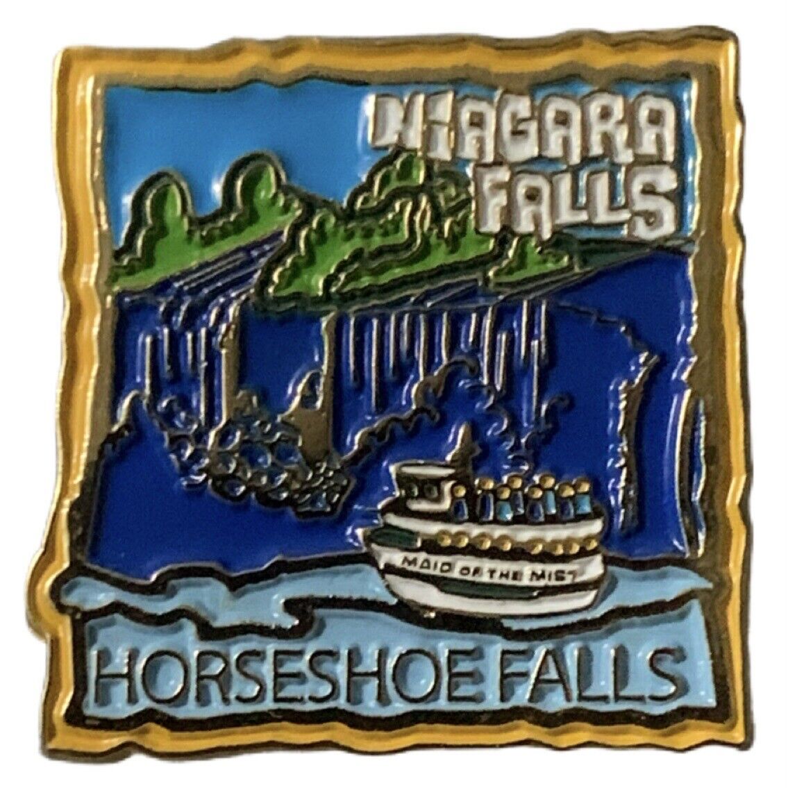 Vintage Niagara Falls Horseshoe Falls Maid of the Mist Travel Souvenir Pin