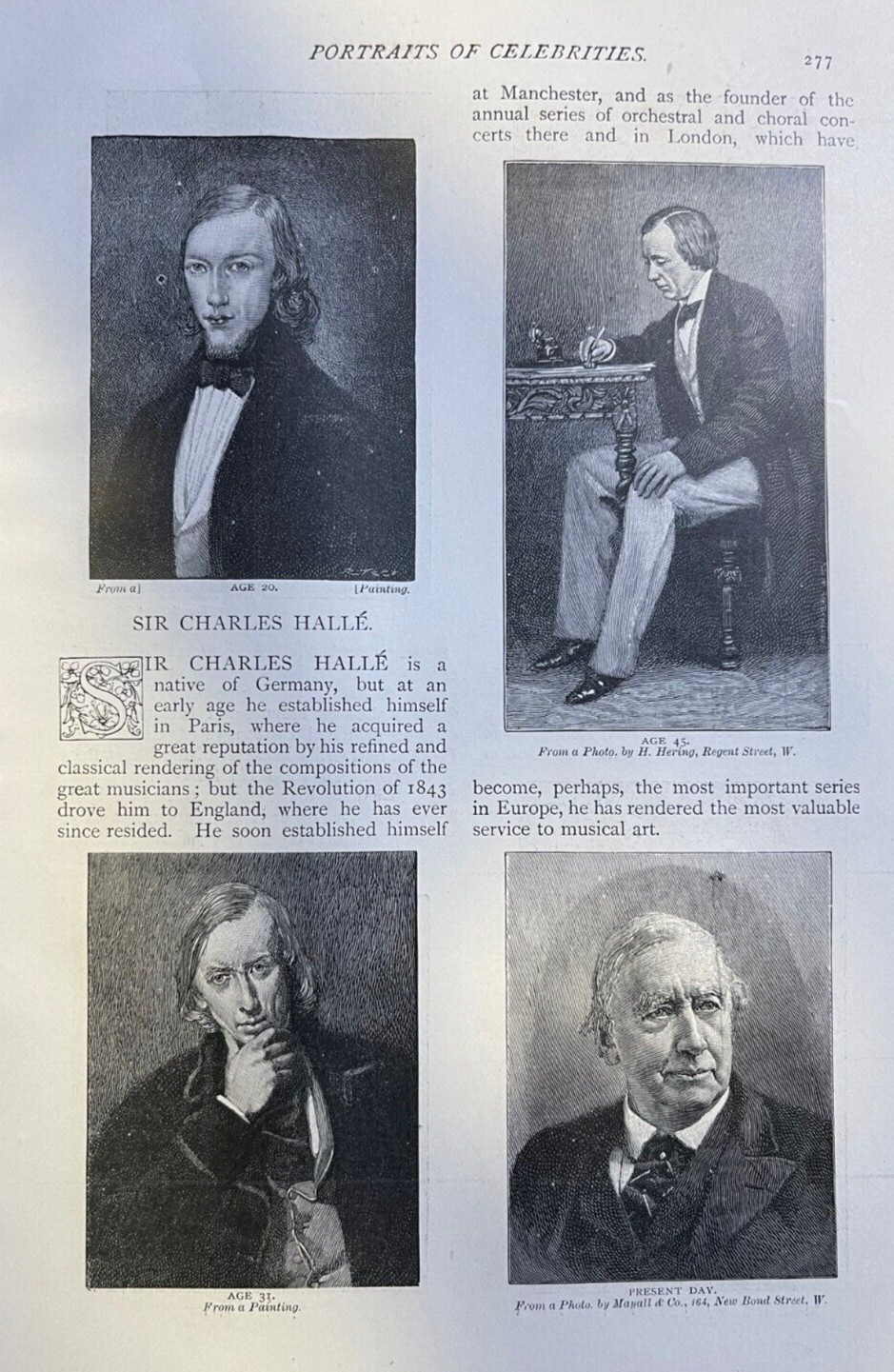 1893 Vintage Magazine Illustration Musician Charles Halle 1893 Vintage Magazine Illustration Musician Charles Halle