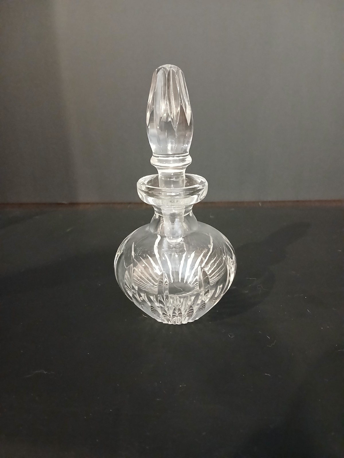 Waterford Crystal Claria Cut Glass Round Perfume Bottle & Stopper