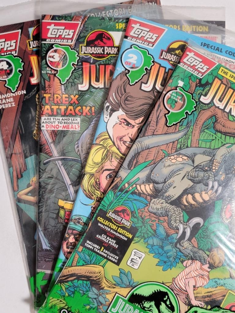 Jurassic Park #1-4 Topps Comics 1993 VF/VF+ 8.0 Full Set all Polybagged Sealed
