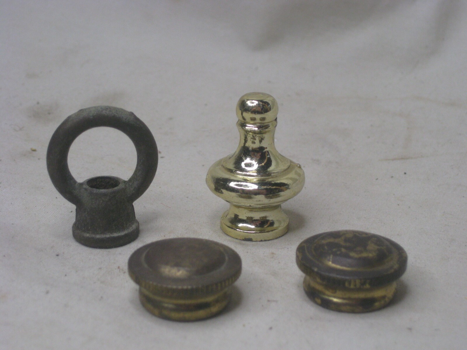 4 vintage solid metal  lamp finals lighting topper accent finial lot