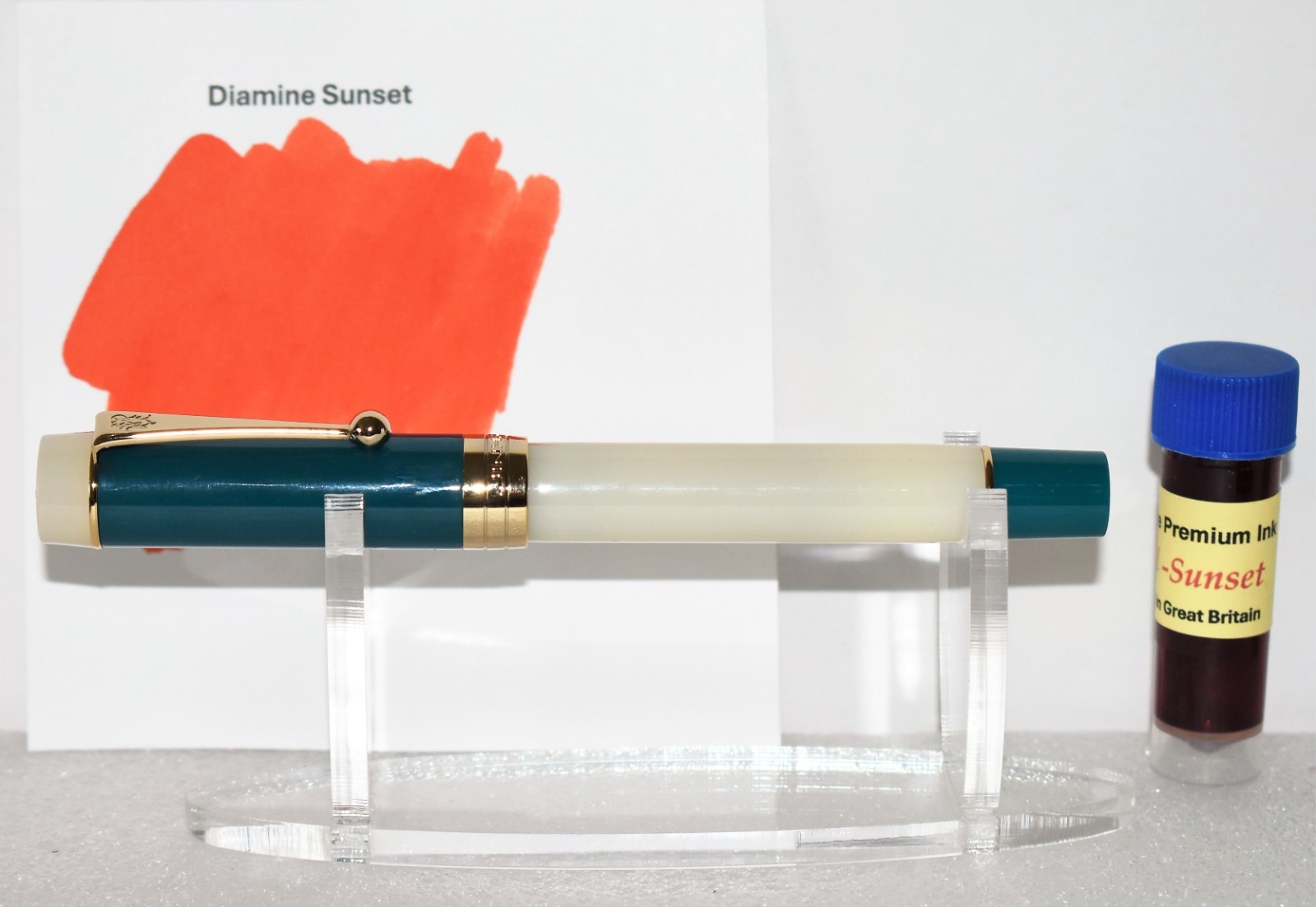 NEW JINHAO CENTURY 100 TEAL BLUE SKY RESIN FOUNTAIN PEN WITH FINE NIB
