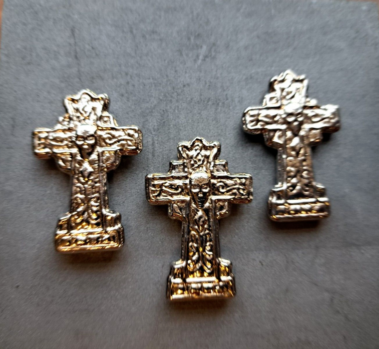 3X Hand Poured 999 Bismuth Art Bullion Christian Cross